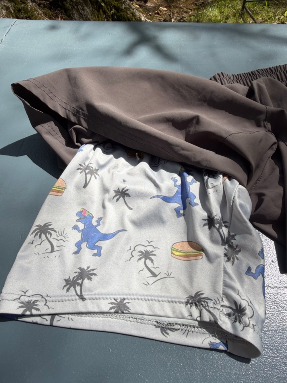 Simply Southern Men's Hybrid Shorts in Taupe Brown - Picture 6 of 8
